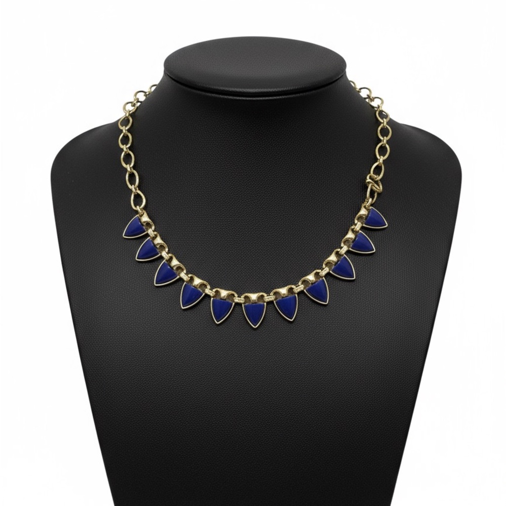 Gold and Blue Statement Necklace